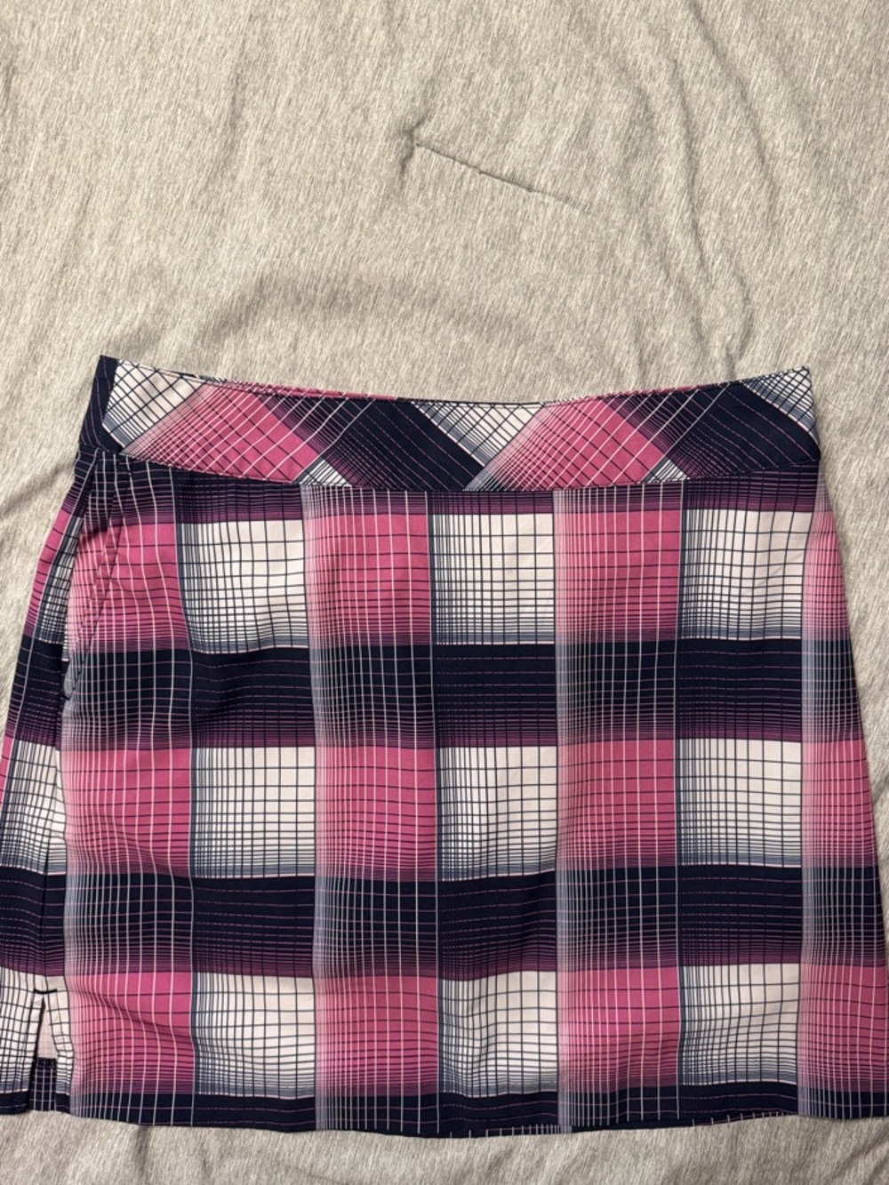 Plaid Mini Skirt in Pink & Navy